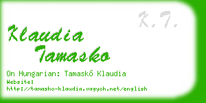 klaudia tamasko business card